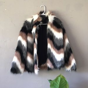Gorgeous Multi-colored Faux Fur coat!